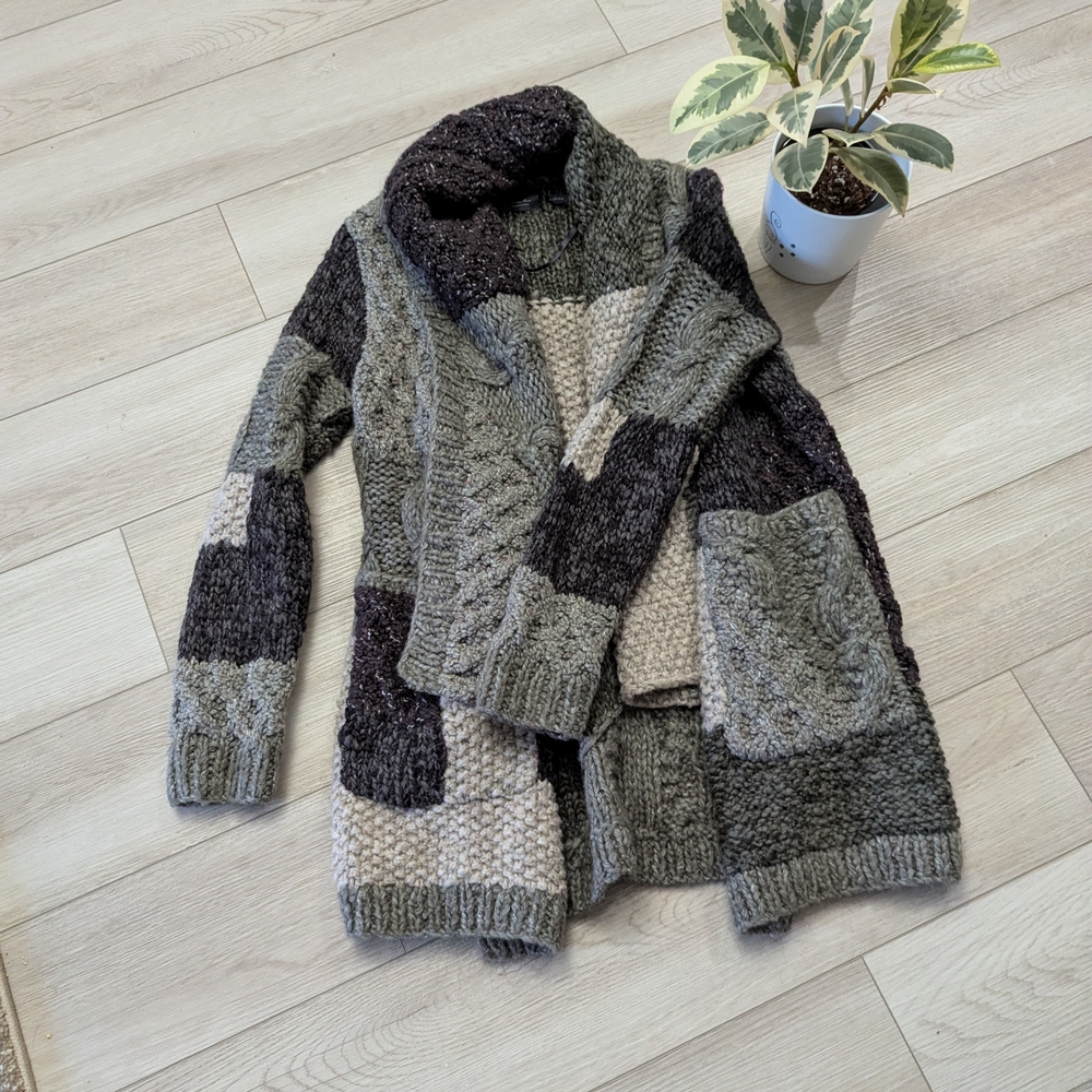 Elegant Patchwork Cardigan by Line